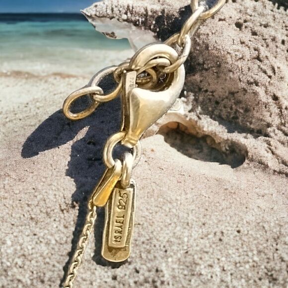 PASSAGE TO ISREAL STERLING SILVER PENDANT 925 by GOLD PLATED CHARMS Isreal - Picture 6 of 12